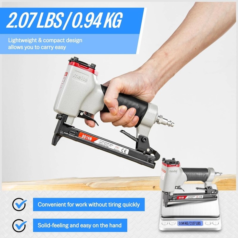 meite 21GA 1/2" Crown 1/4" - 5/8" Pneumatic Upholstery Stapler