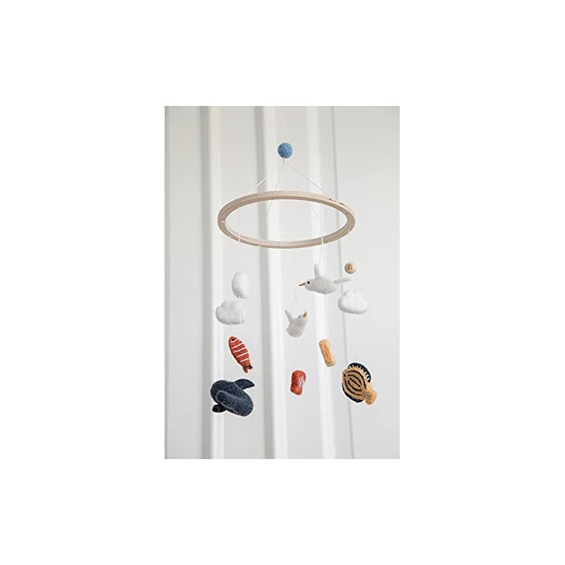 Sebra - Mobile, wind chime - sea creatures - cotton