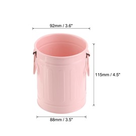 PATIKIL Barrel Pencil Holder, Metal Pen Holder for Desk Pencil Holders Cup Organizer with Handles Makeup Brush Holder Stationery Storage, Pink