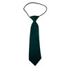 Kids Satin Solid Plain Colour Elasticated Tie (Dark Green)