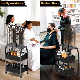 XINTUO Portable Braiding Hair Rack With Wheels & Storage Drawers,168 Pegs Hair Extension Holder Hanger for Braiding Hair Separator Stand Display,Hair rack with stylist hair braiding tools(black)