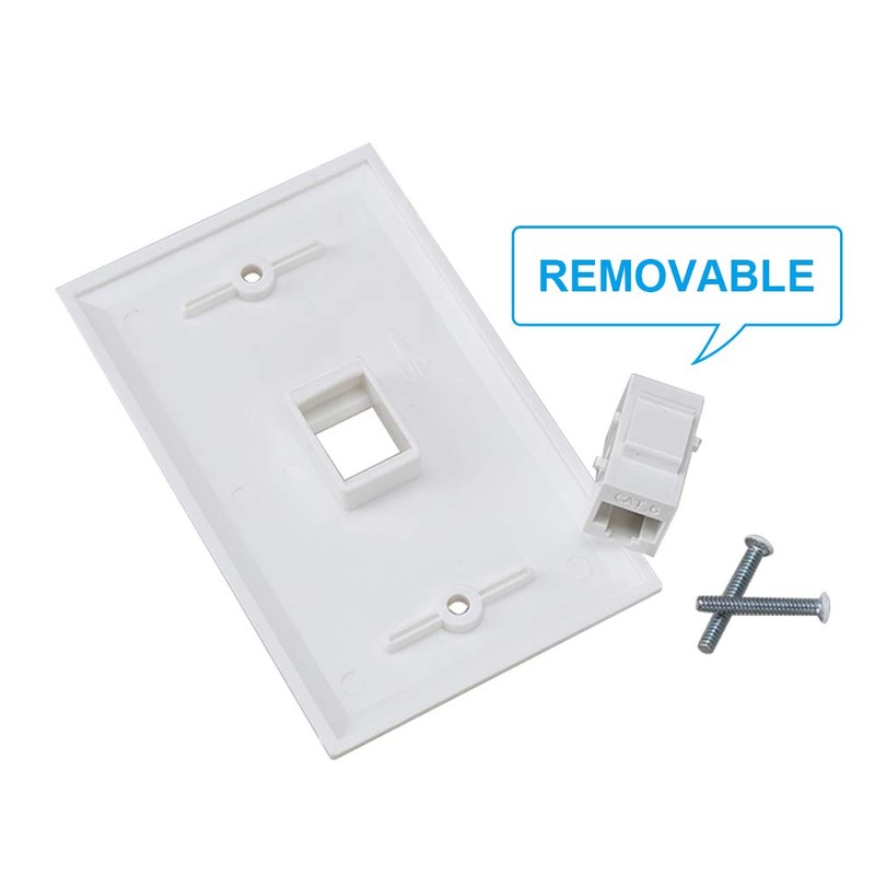 Cat 6 Ethernet Wall Plate 1 Port 2pack,Ethernet Wall Plate