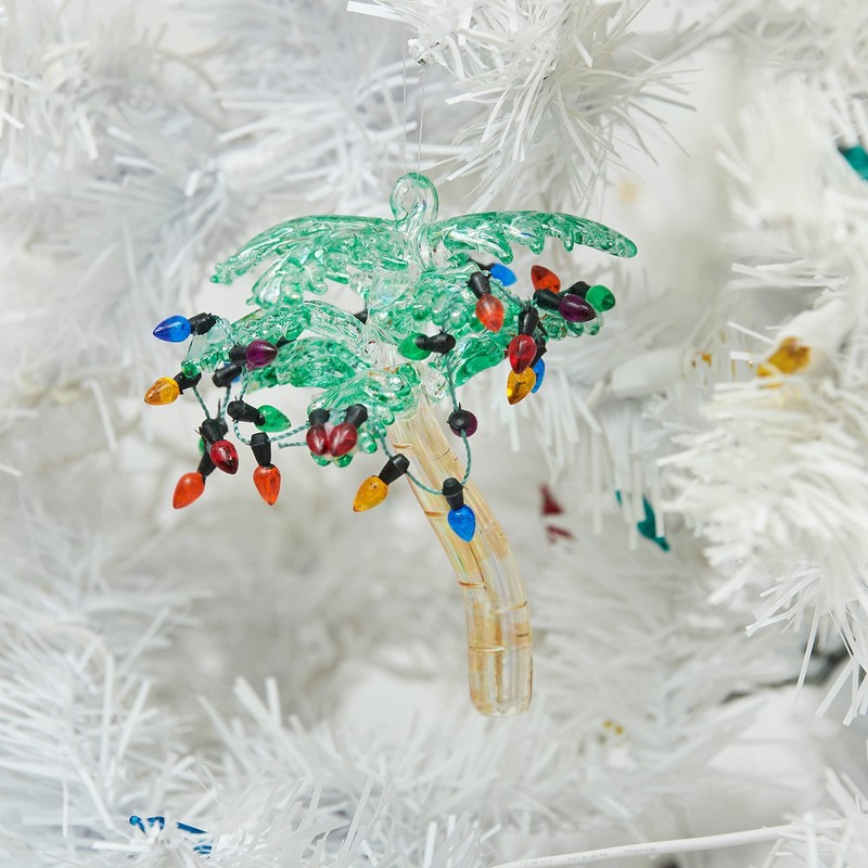 C&F Home Palm Tree with Christmas Lights Beach Coastal Christmas
