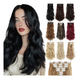 Extensiones De Cabello Ondulado Natural Clip Cortinas 7 Pzas