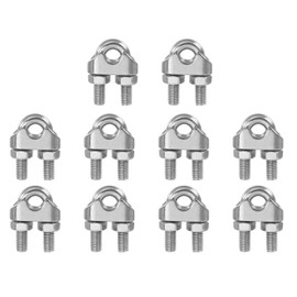 PATIKIL 5/16 Inch M8 Wire Rope Clamp Clip, 10 Pcs 304 Stainless Steel U Bolt Saddle Fastener for Rigging Rope, Wire and Cable