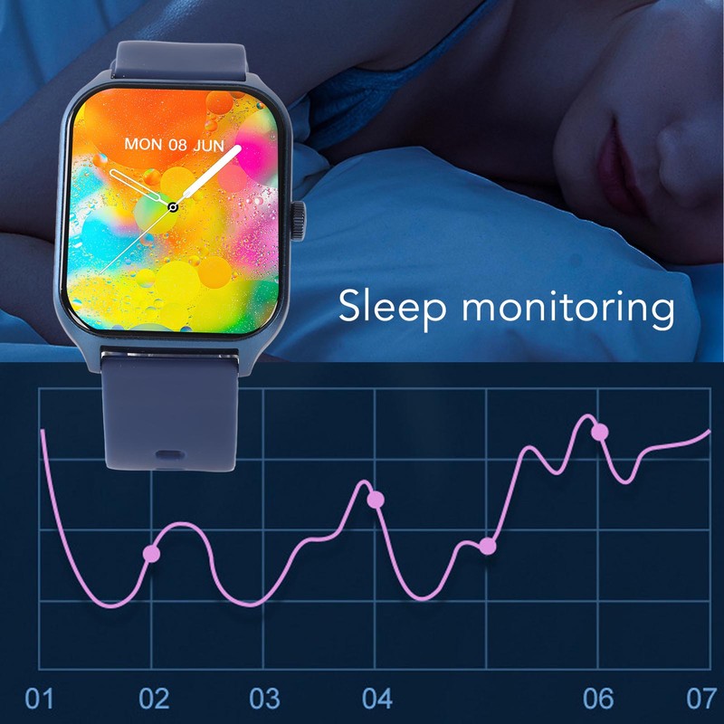 Smart Watch Blood Oxygen Test Caller Display IP68 Waterproof Touchscreen