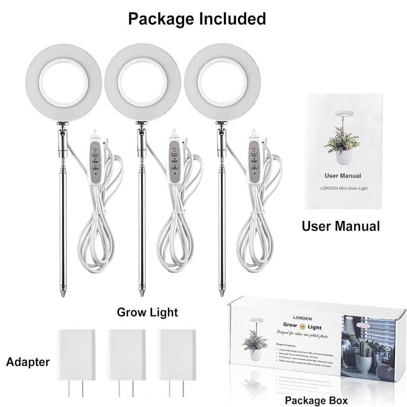 LORDEM Grow Light, Full Spectrum LED Plant Light for Indoor