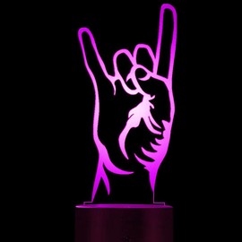 Jinson well 3D rock 'n' roll gesten Lampe optische Illusion Nachtlicht 16 Farbwechsel Touch Switch Tisch Schreibtisch Dekoration Lampen Acryl Flat USB Spielzeug