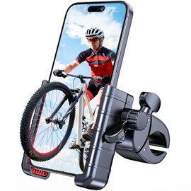 Uneawit Bicycle Smartphone Holder, Bike Smartphone Stand, Road Bike, Mobile Holder, 4.5 - 7 Inches, Smartphone Holder, Does Not Disturb the Camera, 360 Degree Rotation, Angle Adjustment, Freely