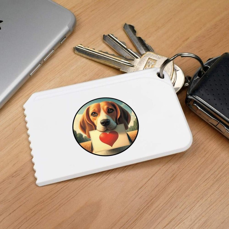 Azeeda 'Beagle Love Note' Plastic Ice Scraper (IC00042347)