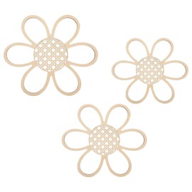 HXHWKEN 3 Stück Gänseblümchen Wanddeko Boho Gänseblümchen Wanddekoration Holzblumen Wanddeko Deko für Home Office Kinderzimmer