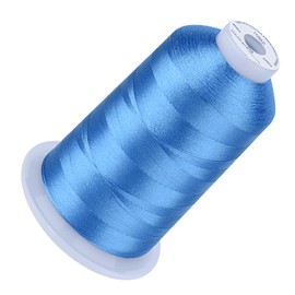 Simthread 5500Yds 40WT Hilo de bordar, 100% poliéster, más de 170 colores vivos, certificado CPSC, alta velocidad (1000SPM) – Compatible con Brother, Singer, Janome y más, azul cielo 019