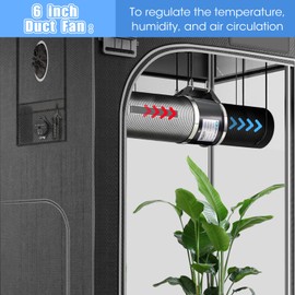 Dreyoo 6 Inch Inline Duct Fans 460 CFM, 2 Pack Quite Ventilation Exhaust Fans with Duct Clamps for Grow Tent, Mini Greenhouse, Basement, Bathroom, Low Noise