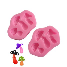 Resin 3D Mushroom Shaped Silicone Mold for DIY Desserts Crystal Jelly Shots Ice Cube, Handmade Ice Cream Gum Paste Cupcake