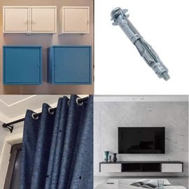 Dsjnf M4 x 46 Metal Drywall Anchor Bolts Hollow Transmission Bolts Gypsum Wall Anchor Bolts Hollow Door Anchors Carbon Steel Hollow Drywall Anchor Fasteners Silver 20PCS