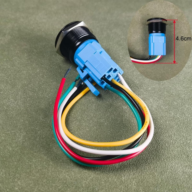 Gebildet 19mm 12V-24V/5A Stainless Steel Latching Push Button Switch Power