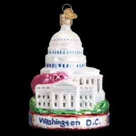 OLD WORLD CHRISTMAS WASHINGTON D.C. U.S. CAPITAL GLASS CHRISTMAS ORNAMENT 20088
