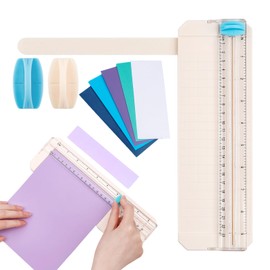 OTCRAFT Mini-Papierschneider mit 1 Schneid-/1-Punkt-Klingen, ausziehbares Lineal für Scrapbooking, Handwerk, Papier, Postkarten, Gutscheine, Fotos, Etiketten, Karton usw., geschlossene Größe ca. 26,5