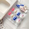 24pcs Independence Day Nail Short Press on Nails Artificial Square