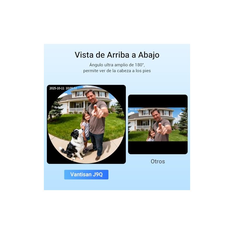 vantisan Timbre con Camara para Exterior con Head-to-Toe View, 2K