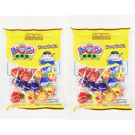 Kung Fu Kid Pop Candy Lollipops, Assorted Flavors, 8.8 oz, Pack of 2