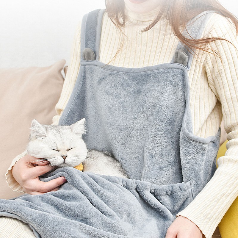 Cat Carrier Apron with Sleeping Pocket Large Space Drawstring Opening
