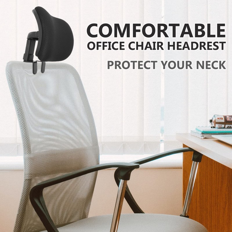 STOBOK Office Chair Aftermarket Headrest Adjustable Neck Cushion Mesh Material