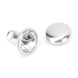 100 x Rivet Rhinestones, Rhinestone Bolts, Crystal Rivet, Rhinestone Diamond Lace Rivets for Leather/Strap/Handbags, Leather Decoration (7 mm Silver)