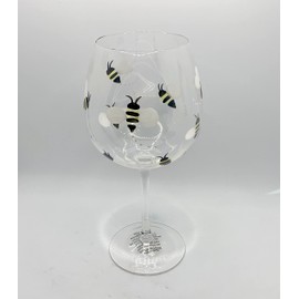 Gin Goblet - Hand Decorated Gin Glass - Bee - Christine Paine