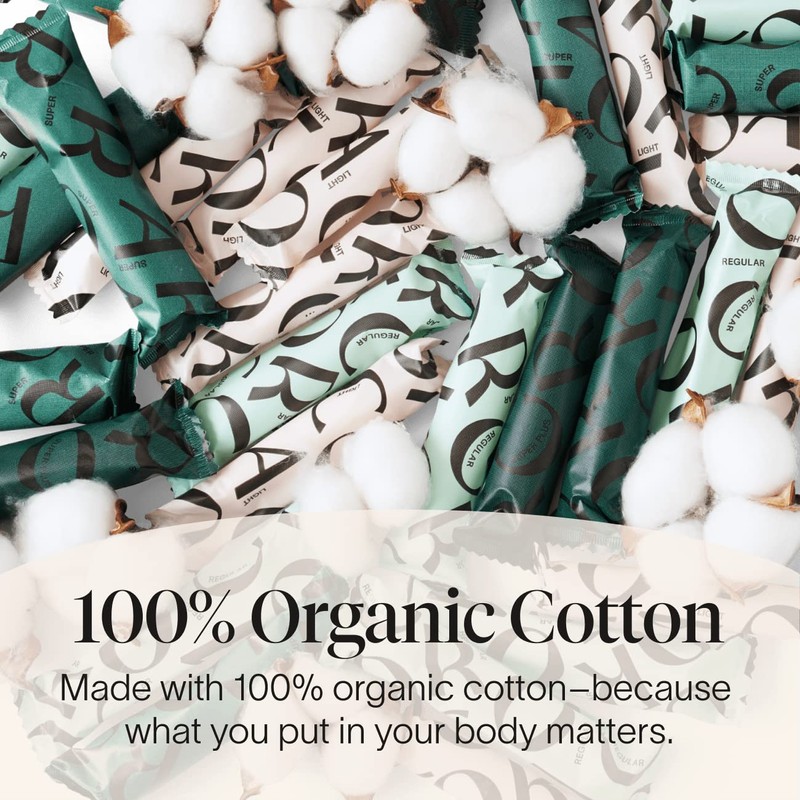 Cora Organic Applicator Tampons | Regular Absorbency | 100% Organic