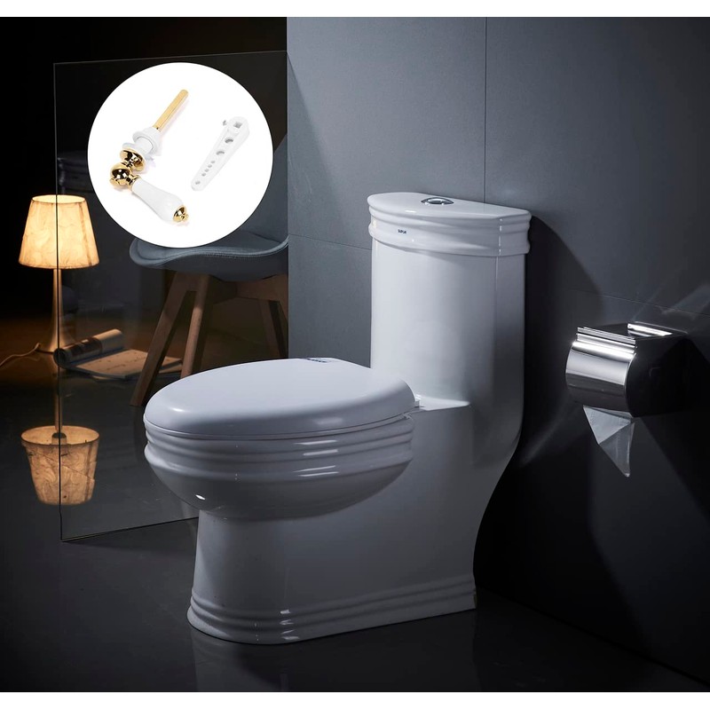 Ruimou Toilet Handle Replacement Set Ceramic Pull Handle 18mm Hole