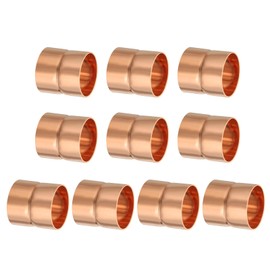 YOKIVE 10 Pcs Copper Coupling, Coupler Pressure Pipe Fitting C x C Connector with Roll Pipe Tube Stop, Great for HVAC Refrigeration (3/4" Nominal Size)