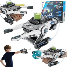 SMIESSKIDDO Hydraulic Robotic Arm - 106 Pcs Dual-Mode STEM Toy for Kids 8-12, Build & Launch Flying Disc | No Batteries, Safe Engineering Science Kit, Model Kits Gift for Boys & Girls 9 10 11