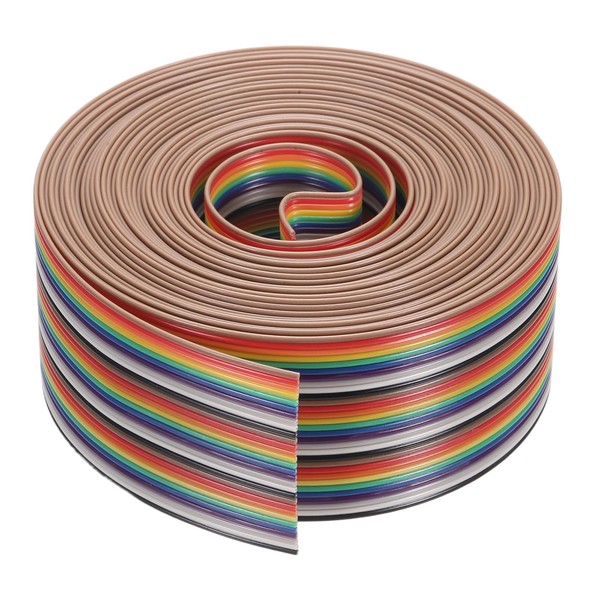 MECCANIXITY 1 Pcs 30Pin Flat Rainbow Ribbon Cable 20 Ft