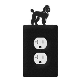SWEN Products Poodle Metal Wall Plate Cover (Single Outlet, Black)