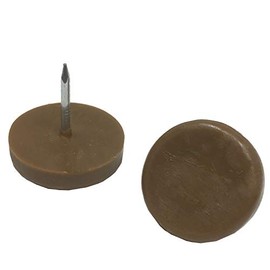 Desunia 1" Dia. Nylon Slider Glides for Chairs, Stools, & Tables - Protects Your Floors as Furniture Slides Like Magic Over Tile, Carpet, & Hardwood - Brown - Box of 50