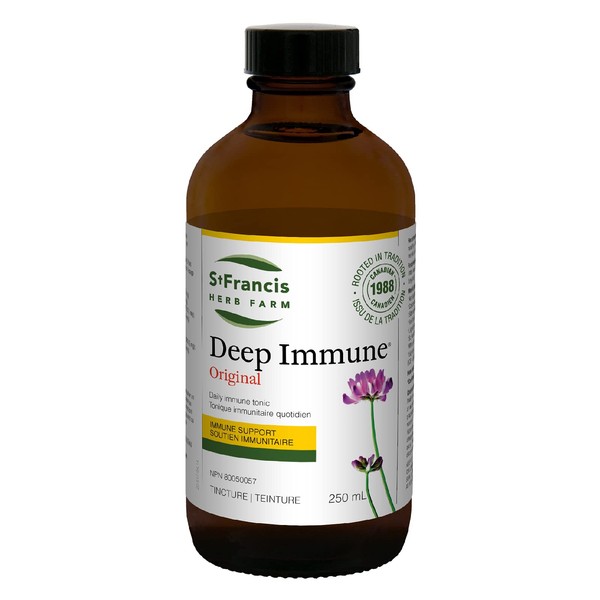St. Francis Herb Farm Deep Immune® Original Tincture – Natural Immunity Booster - Helps Prevent or Limit Colds, Flu and Respiratory Infections – Organic Herbs, Non GMO, Vegan, Dairy Free –– 250 mL