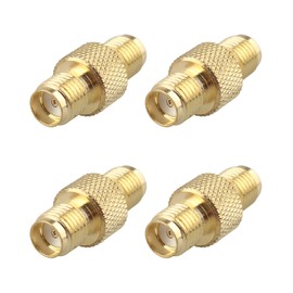 Futheda 4 Stück SMA-Buchse auf SMA-Buchse, FPV-Antennen, Radio-Adapter, Koppler, Zylinderadapter, Zwei-Wege-Kopfkupplung, Stecker, RF-Schalter-Konverter für Antennen, WLAN-Geräte, Koaxialkabel