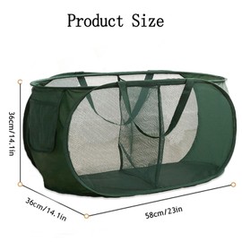 Yharnamite Collapsible Laundry Baskets, Pop Up Laundry Hamper, 2 Compartment Mesh Dirty Clothes Hamper, Green