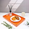 Spsyrine Orange Decorative Serving Tray with Handles, Elegant Plastic Coffee