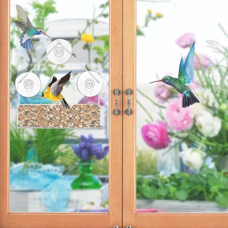 Fizdoqg Window Bird Feeder Outdoor Window Bird Feeders Clear feeders