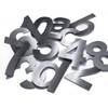 Metzler Stainless Steel House Number, V2A Stainless Steel Coarse Polished,