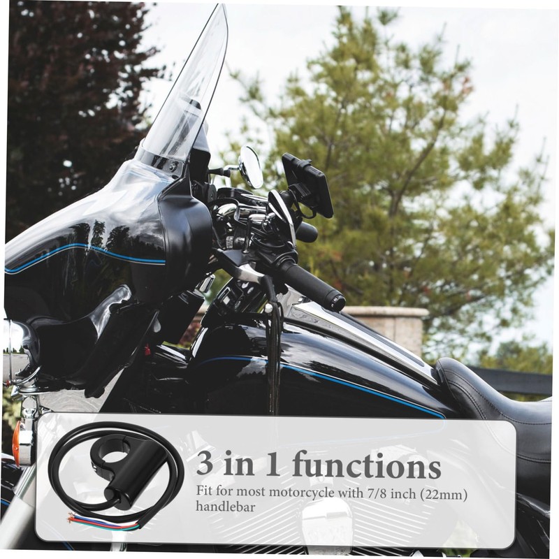 ULTECHNOVO Aluminum Motorcycle Handlebar Switch Spotlight Switch for Motorbike 5