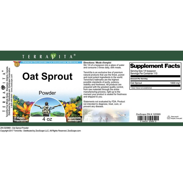 Oat Sprout Powder (4 oz, ZIN: 520969) - 3 Pack