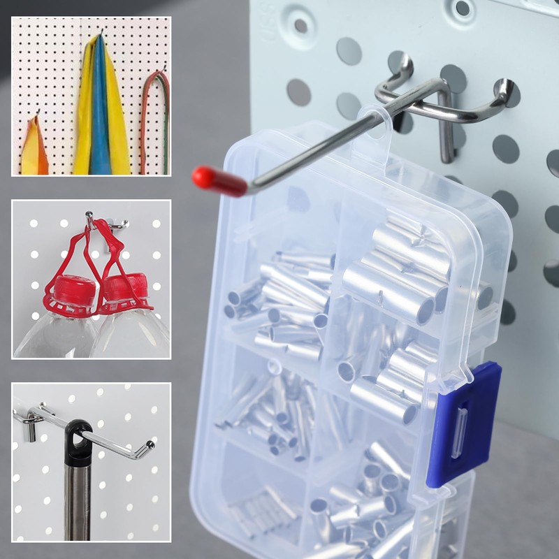 LEONTOOL 50 Pack Pegboard Accessories Organizer Kit 4 Inch Pegboard