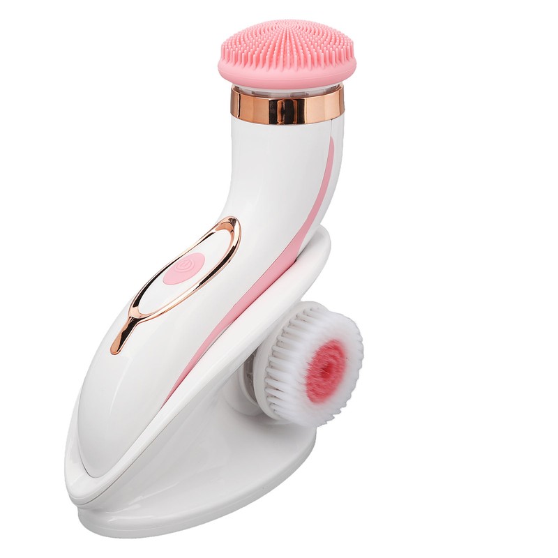 Electronic Facial Brush Reduce Fatigue Silicone Head Jadestone Roller Massaging