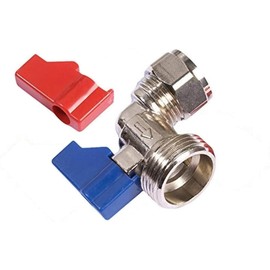 NPH Angle Washing Machine Valve 15mm x 3/4-inch BSP, Silver,