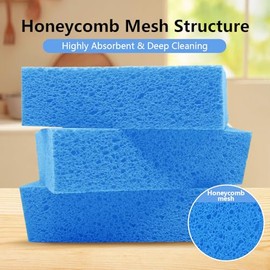 Esponja Limpieza Lavado Paquete Esponjas Grandes Extra Gruesas Resistentes Multiusos Cocina Baño Bicicleta Barco Coche Celulosa Natural Pulgadas Azul