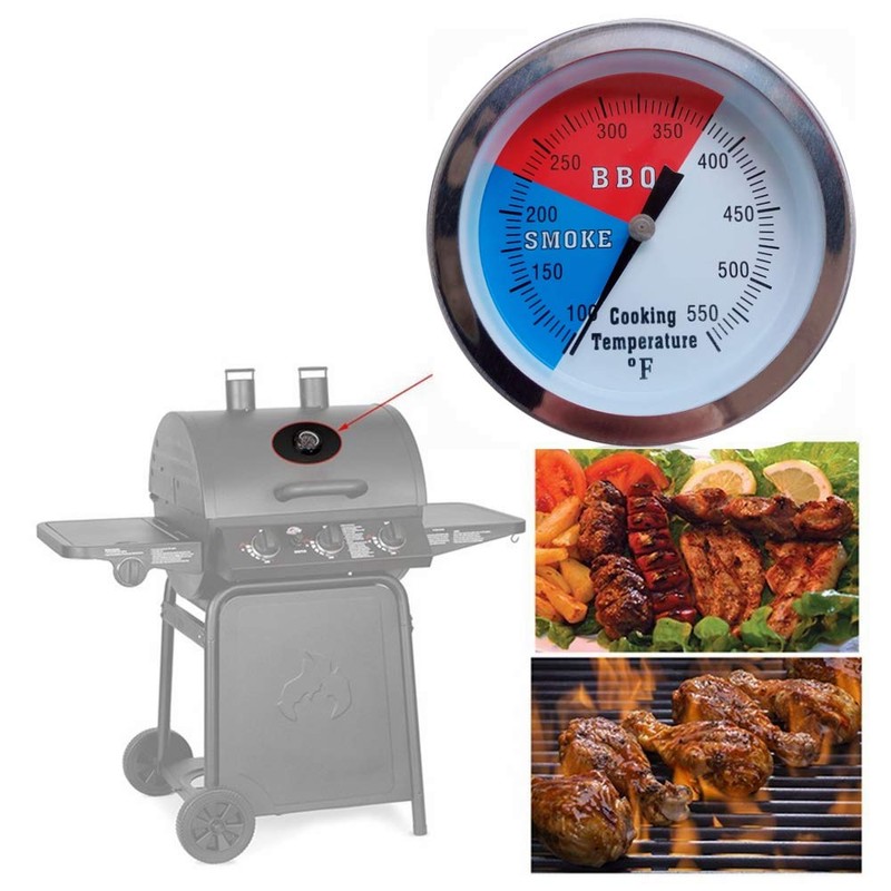 YOTOM BBQ Grill Thermometer Gauge, 2 Pack Charcoal Grill Smoker
