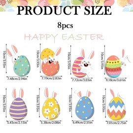 XZSKD Easter Tree Decorations, 8 Pcs Bunny Eggs Easter Decorations, 2 Pcs Happy Easter Banner, Easter Decorations For Tree